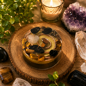 Orgonite para proteção do lar e carro - Ideal para colocar na porta de casa e dentro do carro com turmalina negra e olho de tigre