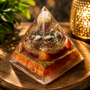 Pirâmide Orgonite conexão e desenvolvimento espiritual - Ideal para meditação, atividades espirituais e fortalecimento das capacidades mediúnicas