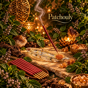 🌿 Incenso Triplo Artesanal de Patchouly – Enraizamento, Sedução e Poder Pessoal
