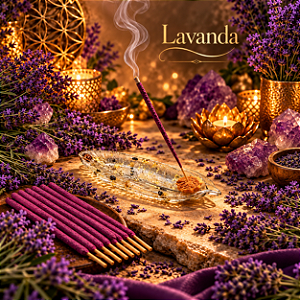 💜 Incenso Triplo Artesanal de Lavanda – Calmaria, Harmonia e Equilíbrio Emocional