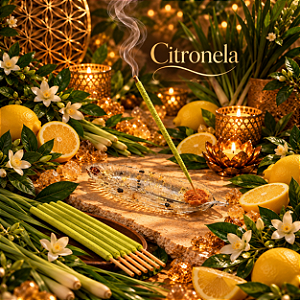 🍋 Incenso Triplo Artesanal de Citronela – Proteção, Clareza Mental e Vitalidade