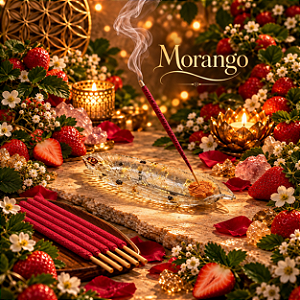 🍓 Incenso Triplo Artesanal de Morango — amor próprio, leveza e boas vibrações