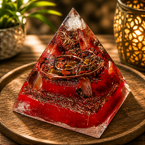 Pirâmide Orgonite Desperta Força Interior e Coragem - Ideal para eliminar medo, aumento coragem, fazer o que precisa ser feito e fortalecimento do eu