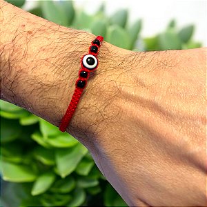 Pulseira Vermelha com Olho Grego — Proteção Energizada pela Força dos Orgonites Sirius