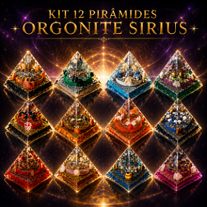 Kit 12 Pirâmides Orgonite Sirius -Guardiã, Transmutação e Proteção, Prosperidade, Conexão Espiritual, Saúde Física, Paz/Alegria, Revitalização, Foco, Coragem, Cura, Propósito e Devolução de Energia Negativa