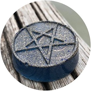 Orgonite pessoal estrela de 5 pontas - com cristal de quartzo