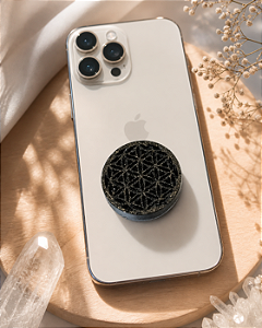 Orgonite Bloqueador de Radiação Flor da Vida - Para celulares e Tomadas - com Turmalina Negra