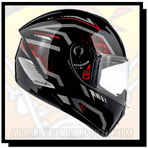 CAPACETE FLY DRIVE 2 HG PULSE PRETO / VERMELHO - ARMAZÉM DA MOTO