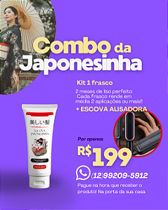 Kit 1 Escova Japonesinha e Escova Alisadora