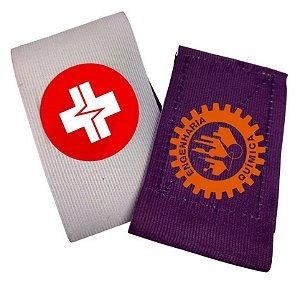 Braçadeira de Identificação Elástica (Par) - Dupla Face Roxa e Branca (Engenheiro e Médico)