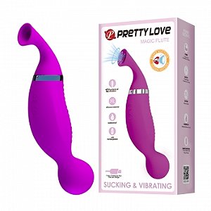 Estimulador Feminino Recarregável com Sucção e Vibração – PRETTY LOVE MAGIC FLUTE – BI-014425