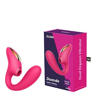 Estimulador Clitoriano Recarregável com Ondas de Pressão e Penetrador Ponto G – KISSEN DUENDE- EC-039