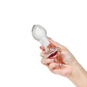 Plug Anal em Vidro com Ppedra Colorida na Base – 3R IMPORT – PV-028