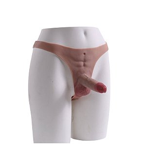 Cinta Peniana Estilo Tanga com Detalhes de Abdômen Masculino, Possui Pênis Realístico com Escroto – ONE-PIECE PENIS STRAP – CP-025