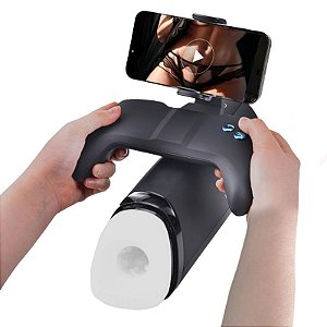 Masturbador Recarregável com Movimentos Vai e Vem e Suporte para Celular