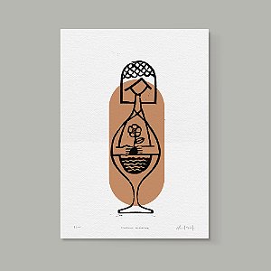 Xilogravura "Fontaine Blanc". Daniel Mustafa