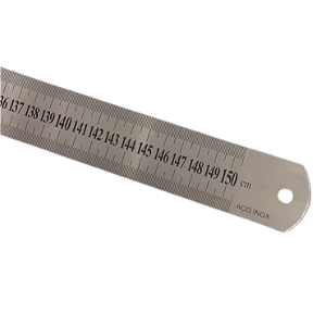 Régua Inox Milimétrica 1500 mm – Para Resfriador de Leite (Furação Personalizada no Local)
