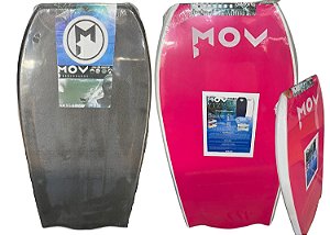 Prancha Bodyboard MOV Tamanho 43''  1 Stringer  BatTail Preto/Rosa Deck 4mm