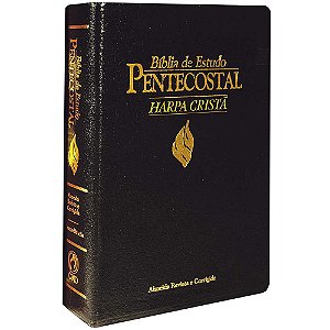 BÍBLIA DE ESTUDO PENTECOSTAL PRETA COM HARPA