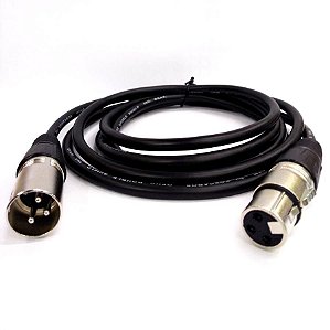 Cabo XLR Macho XLR Femea 2 Metros