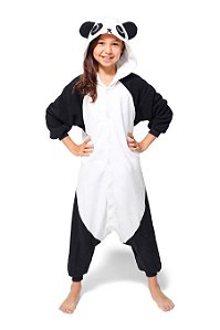 Panda Fofinho Pijama Kigurumi Preto Fantasia