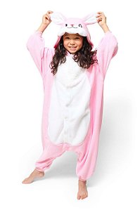 Coelho Rosa Pijama Kigurumi Fantasia