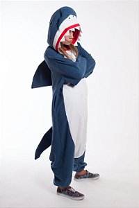 Bebê Tubarão Azul Pijama Kigurumi Fantasia