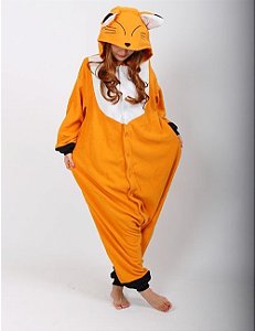 Raposa Mel Pijama Laranja Kigurumi Fantasia