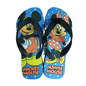 Chinelo Mickey e Minnie Azul - Correia grossa