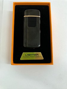 Isqueiro Lighter USB Recarregável com Sensor Touch - Preto