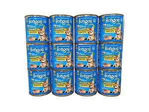 Kit 12 Latas Racao Umida Patê Gatos Sabor Frango 280g Bongos