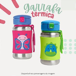 Garrafa Térmica Infantil Aço Inox 330ml Dinossauro Azul - Comprar