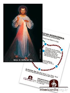 SANTINHO DE JESUS MISERICORDIOSO COM TERÇO NO VERSO - PRIMEIRA IMAGEM