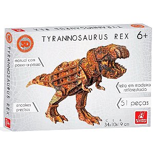 Quebra cabeça Dinossauro Tiranossauro 51 peças 3D