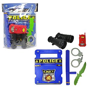 Kit Policial com 6 peças- Jr Toys