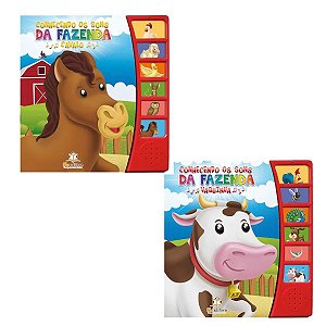 Kit 2 Livros Infantis Conhecendo os Sons Vaquinha e Cavalo