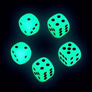 kit Dado Luminoso- Brilhante - jogo -  16mm - 4 Unidades