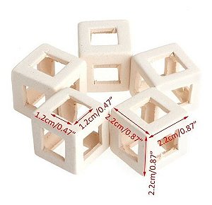 kit 5 Enfeite cubo Cerâmica Decoração Aquário Camarão  Peixe