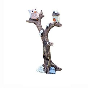 Miniatura arvore coruja terrario minijardim bonsai maquete