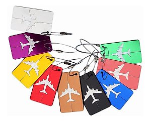 Mini Etiqueta Alumínio tag identificador Bagagem Mala Viagem