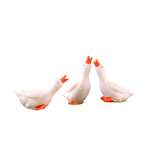 Gansos miniatura terrário Decoração Bonsai Vaso 3 peças