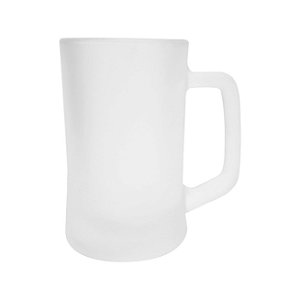 Caneca de Chopp Lisa em Vidro Jateado para Sublimação - 360ml