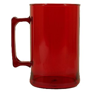 Caneca de Acrílico para Chopp - 500ml - Vermelho Neon