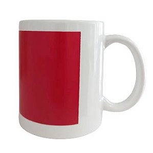 Caneca Mágica Branca c/ Tarja - Vermelha