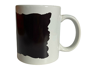 Caneca Mágica Branca c/ Tarja Nuvem Preta