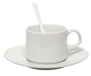 Xícaras de Porcelana com Pires e colher 150ml