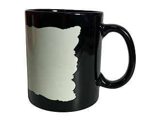 Caneca Mágica Preta c/ Tarja Nuvem Branca