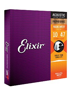 Encordoamento Elixir Violão 010-047 - Extra Light - 16002 - PHOSPHOR BRONZE