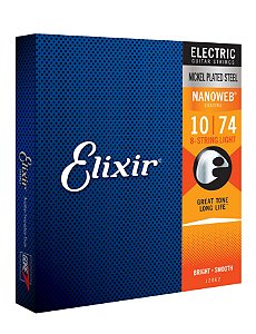 Encordoamento Elixir Guitarra 8 Cordas 010-074 - Light  - 12062 - Nanoweb