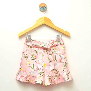 Short babado floral
